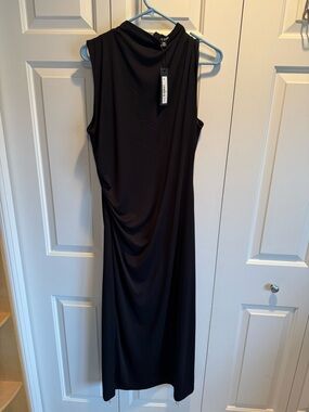 Steve Madden Black Sleeveless Draped Maxi Dress